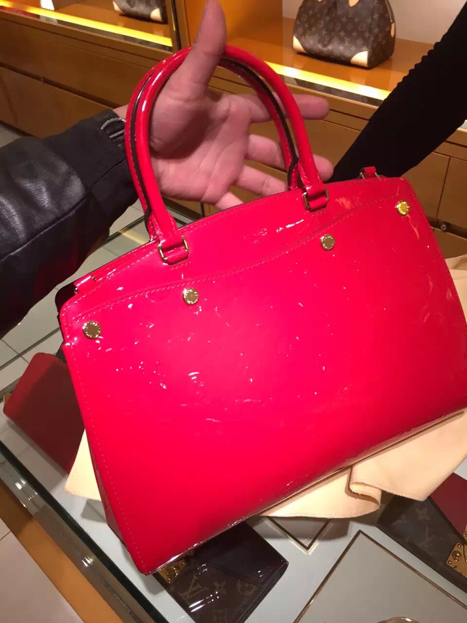 Louis Vuitton Monogram Vernis Brea MM Bag M50596 Cherry